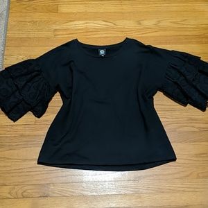 Bobeau Eyelet Sleeve Top